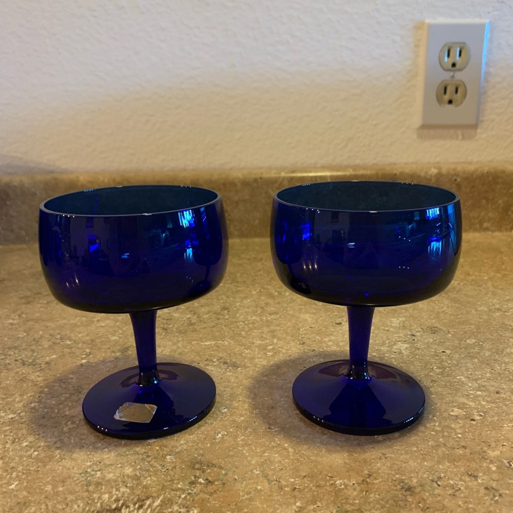 Vintage Gorham Reizart Cobalt Blue Champagne Sherbet Glasses